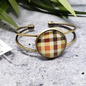 New Handmade | Plaid Bronze Cuff Bracelet